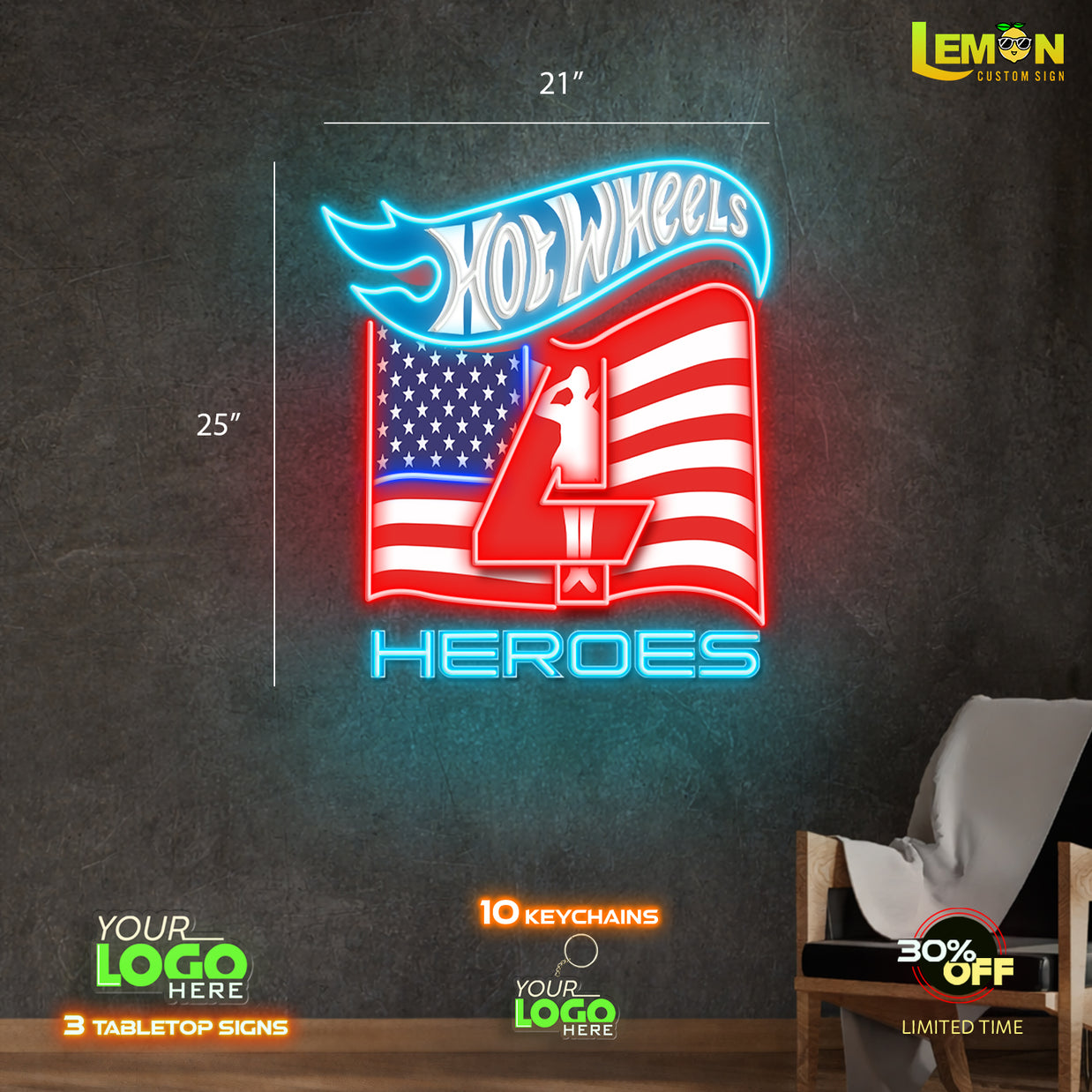 HOTWHEELS HEROES| LED NEON SIGN