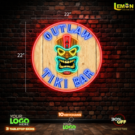 OUTLAW TIKI BAR | LED NEON SIGN 22 INCH