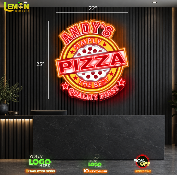 ANDY'S PIZZA - Led Neon Sign