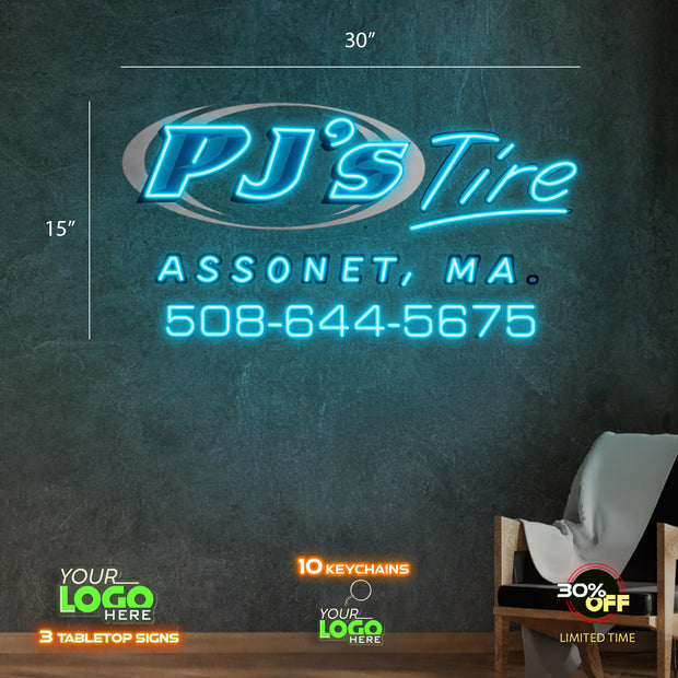 PJ'S TIRE | LED NEON SIGN (OUTDOOR SIGN)