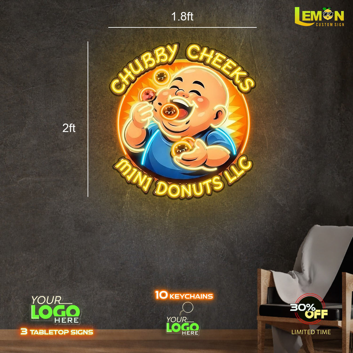 Chubby Cheeks Mini Donuts LLC | LED NEON SIGN