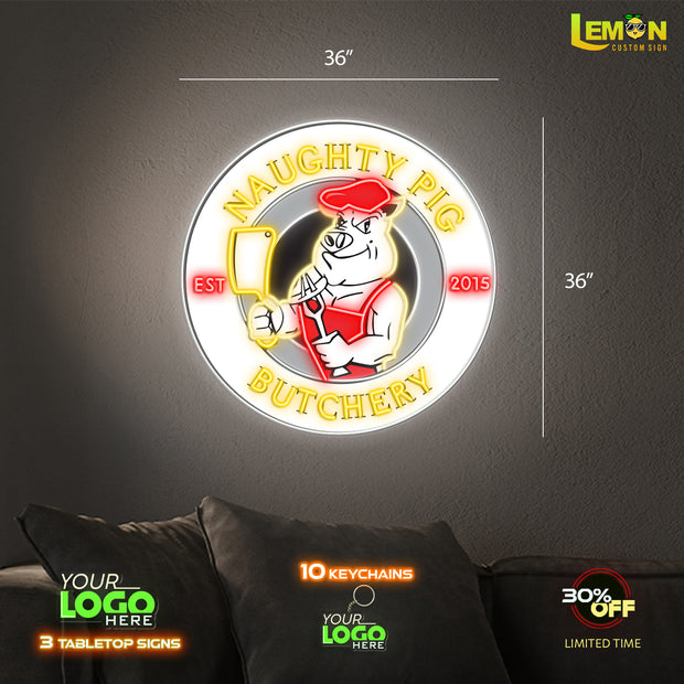 NAUGHTY PIG BUTCHERY | LED NEON SIGN