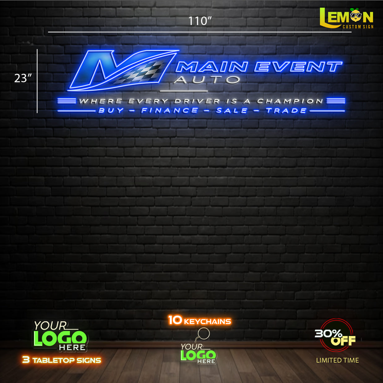 MAIN EVENT AUTO | LED NEON SIGN ( OUTDOOR SIGN)
