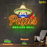 PAPIS MEXICAN GRILL | LED NEON SIGN
