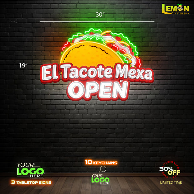 El Tacote Mexa Open | LED NEON SIGN