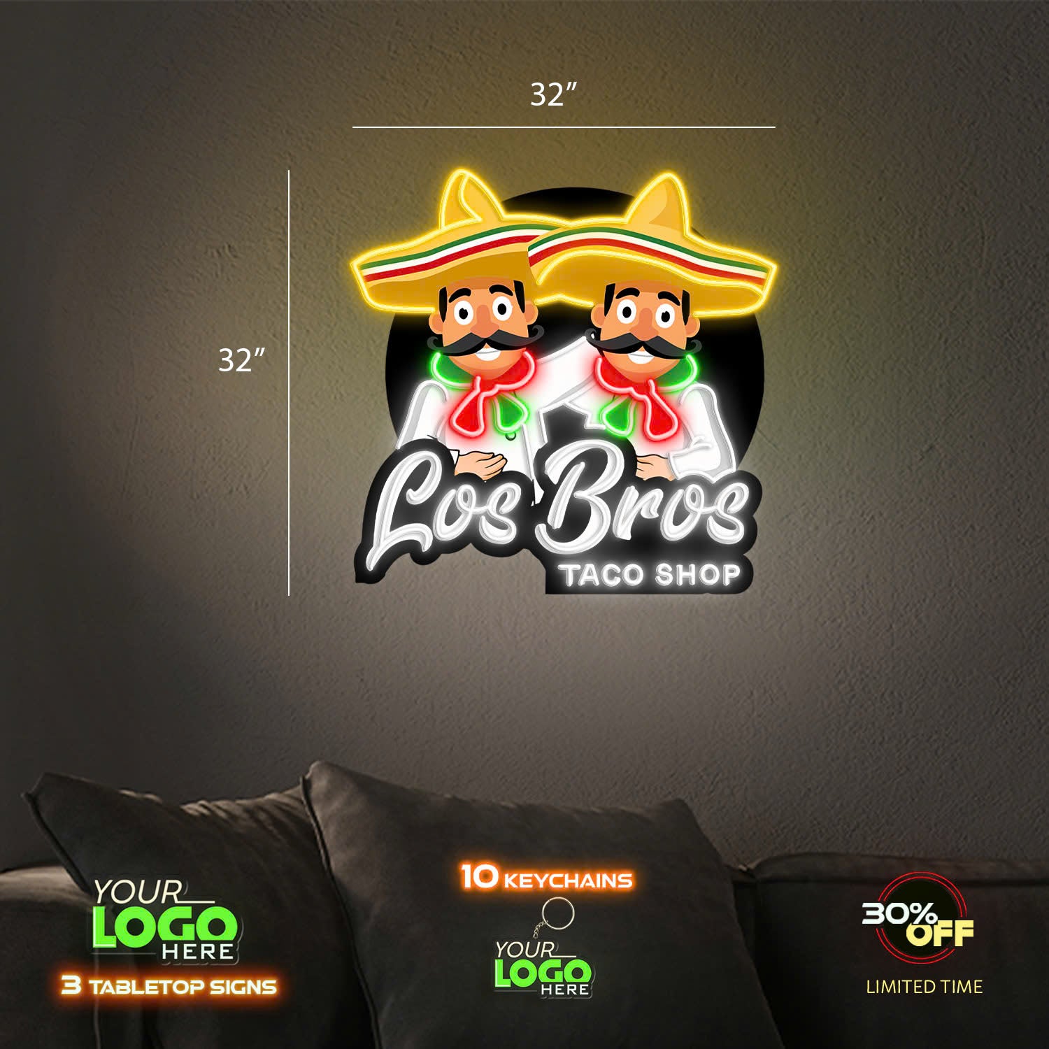 LOS BROS TACO SHOP | LED NEON SIGN
