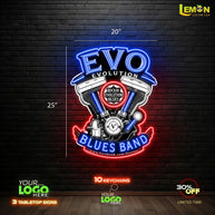 EVO BLUES BAND | LED NEON SIGN ( WITH STANDING)